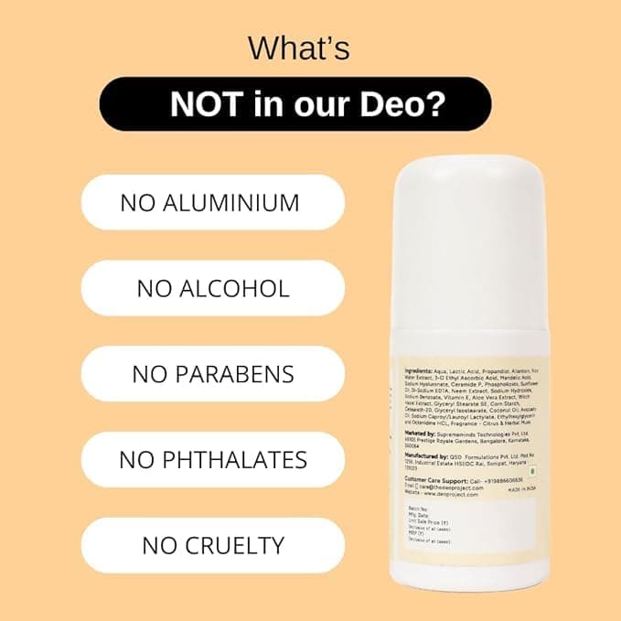 The Deo Project Citrus & Herbal Musk with Cucumber & Mint Underarm Roll On (P...