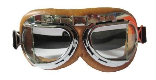 Vintage Aviator Pilot Goggles look for a stage production, fantastic for a Halloween costume - CLEAR Lens