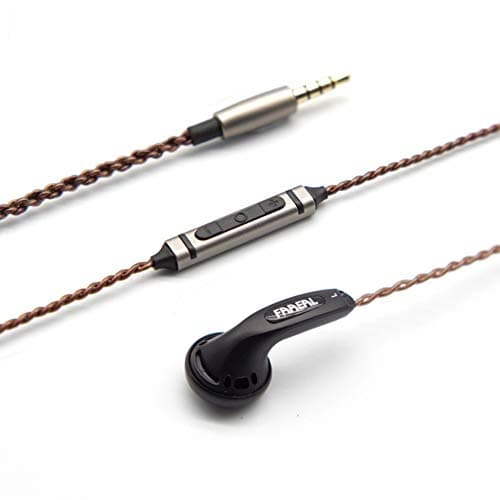 FAAEAL Iris 2.0 Mic Version Earphones with Remote and Microphone 3.5mm Earbuds Heavy Bass Headphones with Warm Pure Sound Headsets for Xiaomi/Huawei/iPhone/Samsung Smartphones (Black)