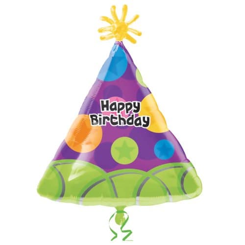 Mayflower Distributing - Birthday Party Hat Customized Foil Balloon
