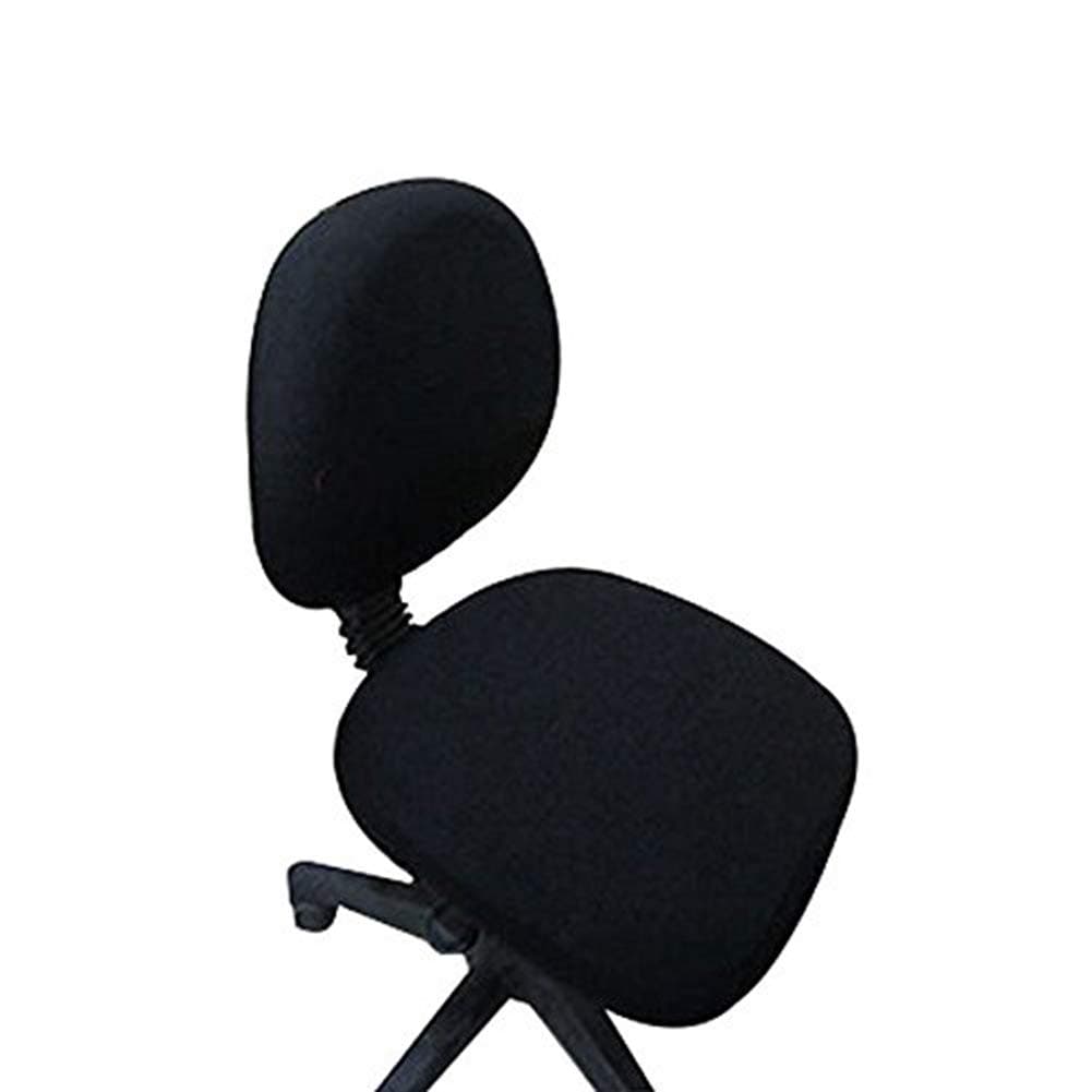 Fittoway Spandex Universal Computer Office Desk Chair Covers Stretch Rotating Pure Color Chair Cover (Black)