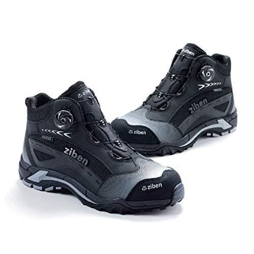 ZIBEN ZB174 - Boa Closure Lacing System Steel Composite Toe Safety Water Proof Construction Working Comfortable Lightweight Combat Work Boots Shoes for Men & Women (10.5 M US)