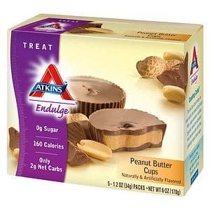 Atkins Endulge Treats, 5 pk, Peanut Butter Cups 1.2 oz (34 g))- pack of 3