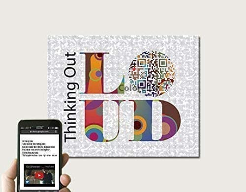 Thinking Out Loud QR Code Wall Art or Personalized Message, First Paper Wedding Anniversary Gift for Him, 2nd Cotton Anniversary Gift for Husband, Birthday Gift for Husband Wife, Print Only