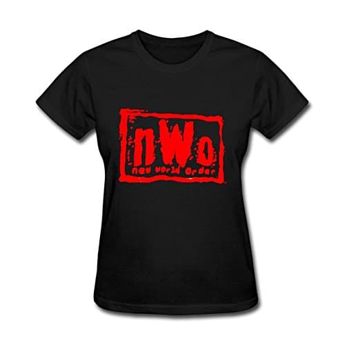Simhood Women's Red Nwo Wolfpack Wrestling Logo Short Sleeve T-Shirt