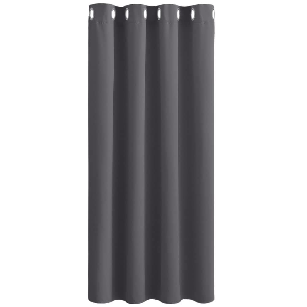 PONY DANCE Blackout Curtain for Bedroom - 52 x 63 Inch Grey Thermal Insulated Light Blocking Eyelet Curtain for Kids/Nursery Room/Kitchen/Living Room, 1 Panel