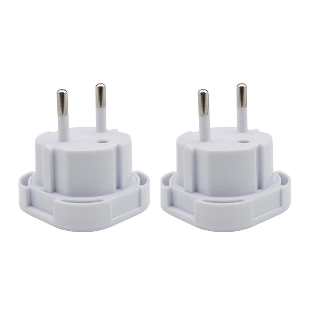 Double Dragon EU Travel Plug Adapter | UK 3 PIN to European 2 PIN Plug Converter Type C, E, F for Spain, France, Italy, Portugal, Germany, Greece, Sweden, Norway, Poland, Denmark, Finland (Pack of 2)