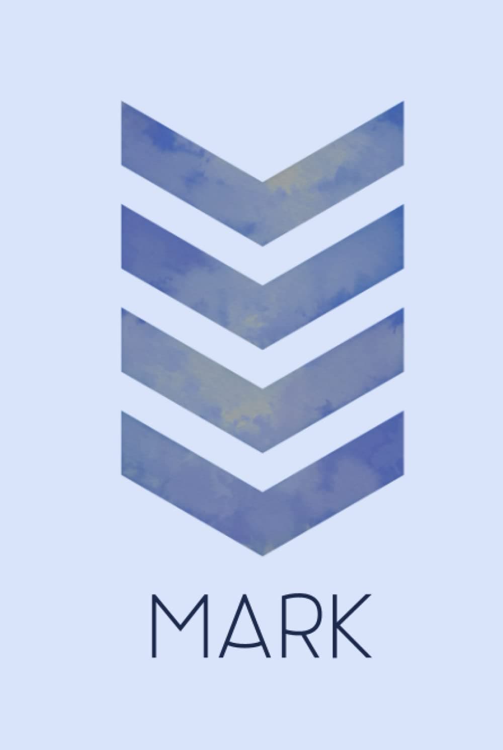 Mark: A personalized name journal with blue chevrons: Simple Notebook