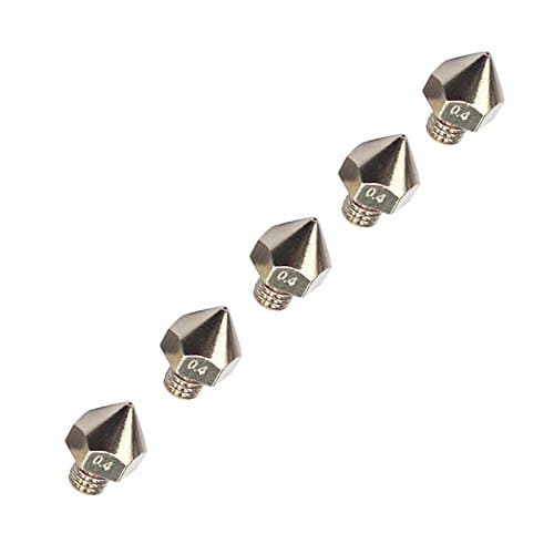 Ivelink 0.4mm M6 Stainless Steel Nozzle MK8 Extruder for 1.75mm Makerbot Ultimaker UM2 E3D (Pack of 5pcs)