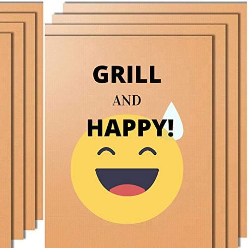 ATTA5 Copper Grill Mats - Set of 4 Non-Stick BBQ Grill Mats, Bake Liners, Protector Reusable, Easy to Clean, Barbecue Grilling Accessories, 15.75 x 12.9
