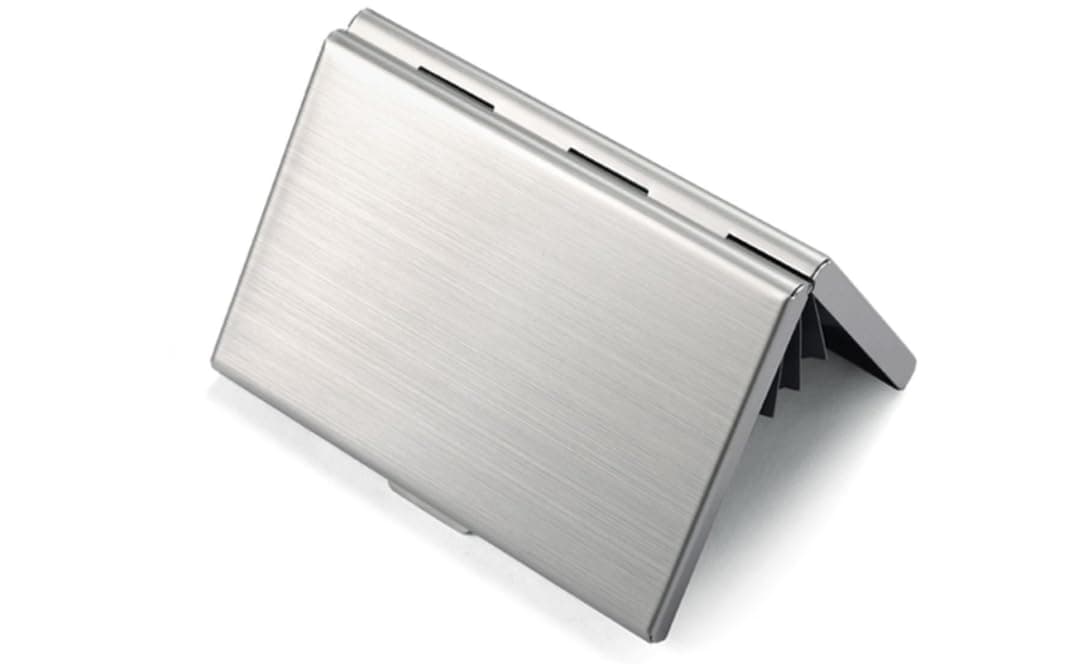 Ultra Thin Aluminum Metal Wallets - RFID Blocking Credit Card Wallet Holder for Men & Women - Best Card Protector with 6 PVC Slots and Durable Stainless Steel Latch