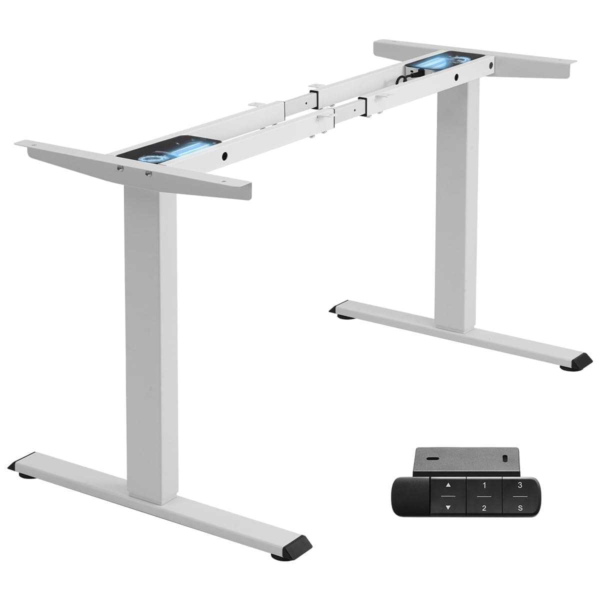 TOPSKY Dual-Motor Electric Adjustable Standing Computer Desk Frame for Home and Office (White Frame only)