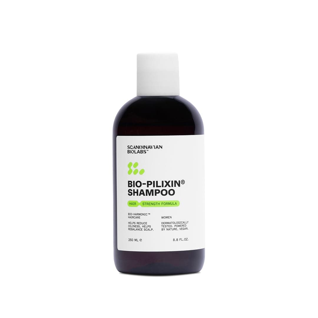 Bio-Pilixin® Hair Strength Shampoo For Women | Strengthens Hair, Eliminates Greasiness, Balances Scalp, Dermatologically Tested, Made in Denmark, 250 mL / 8.8 Oz