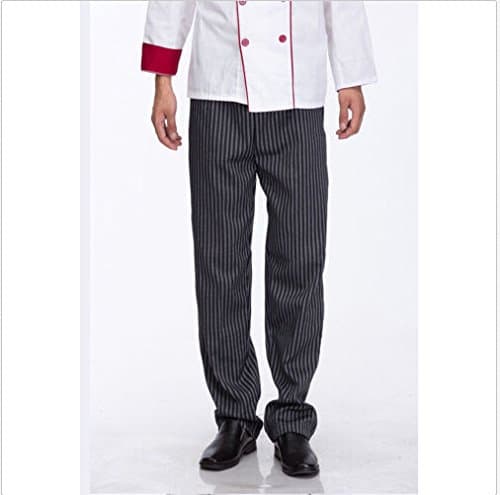 New Hotel Chef Uniform Black and White Canteen Uniform Trousers Chef Zebra Pants (L)