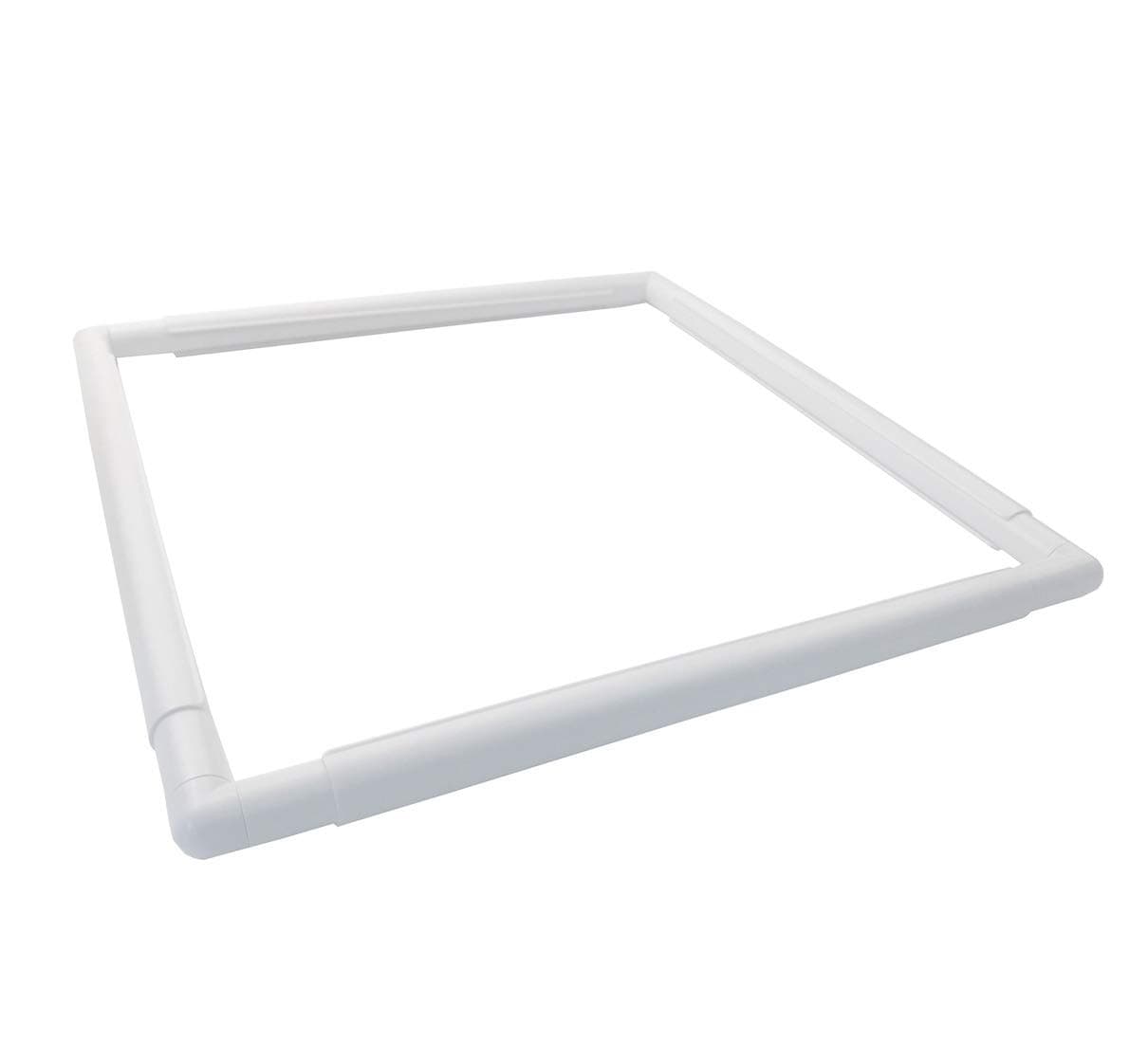 Plastic Cross Stitch Frame Square Embroidery Hoop White DIY Sewing Tools Sewing Hoop Handhold Craft Clip Embroidery Snap Frame Hoop for Cross Stitching Quilting (E: 17 X 17")