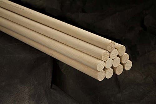WallEc(TM) Pack of 12 Round Hardwood Dowel Rods 1" Dia x 36" Long 7316U C.C. Orange