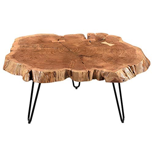 Whi Solid Wood Live Edge Coffee TABLE, NATURAL