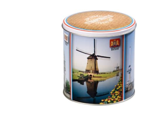 10 Handmade Gouda Waffles in a Coloured Dutch biscuit tin!