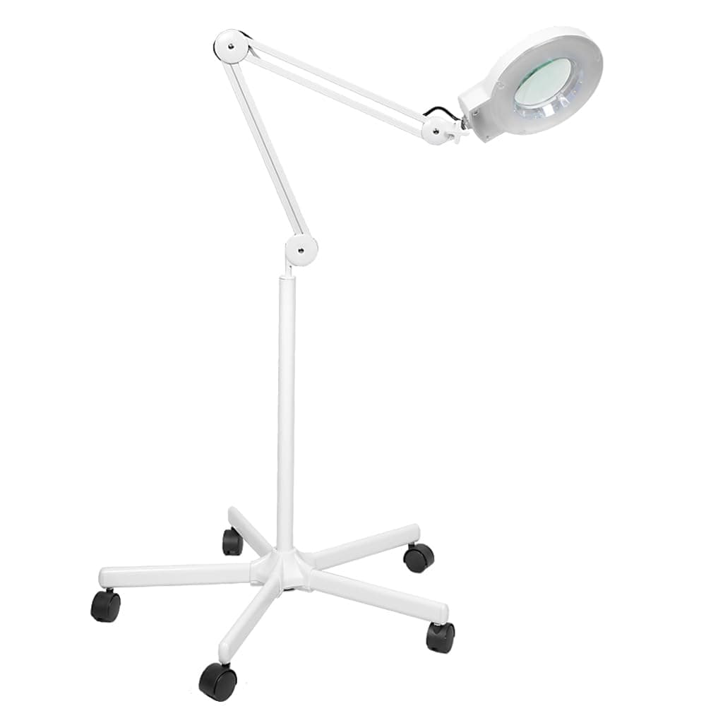 5X Magnifying Vertical Lamp Floor Stand LED Lamp Stand Magnifier Lamp Adjustable Beauty Light Beauty Salon Tattoo Nail Skin White