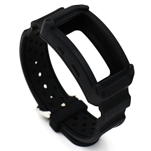 YANRAN Silicone Bracelet Replacement Band for Samsung Galaxy Gear Fit2 Wristband (Black)