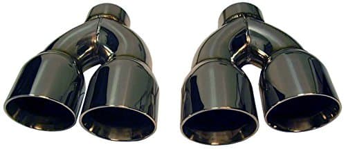 MMI Stainless Steel Exhaust Tips 2.50” Inlet & 4.00” Dual Outlet (PAIR) TIP WELD ON 2.5in 4in Universal SS SILVER POLISHED BEAUTIFUL QUALITY