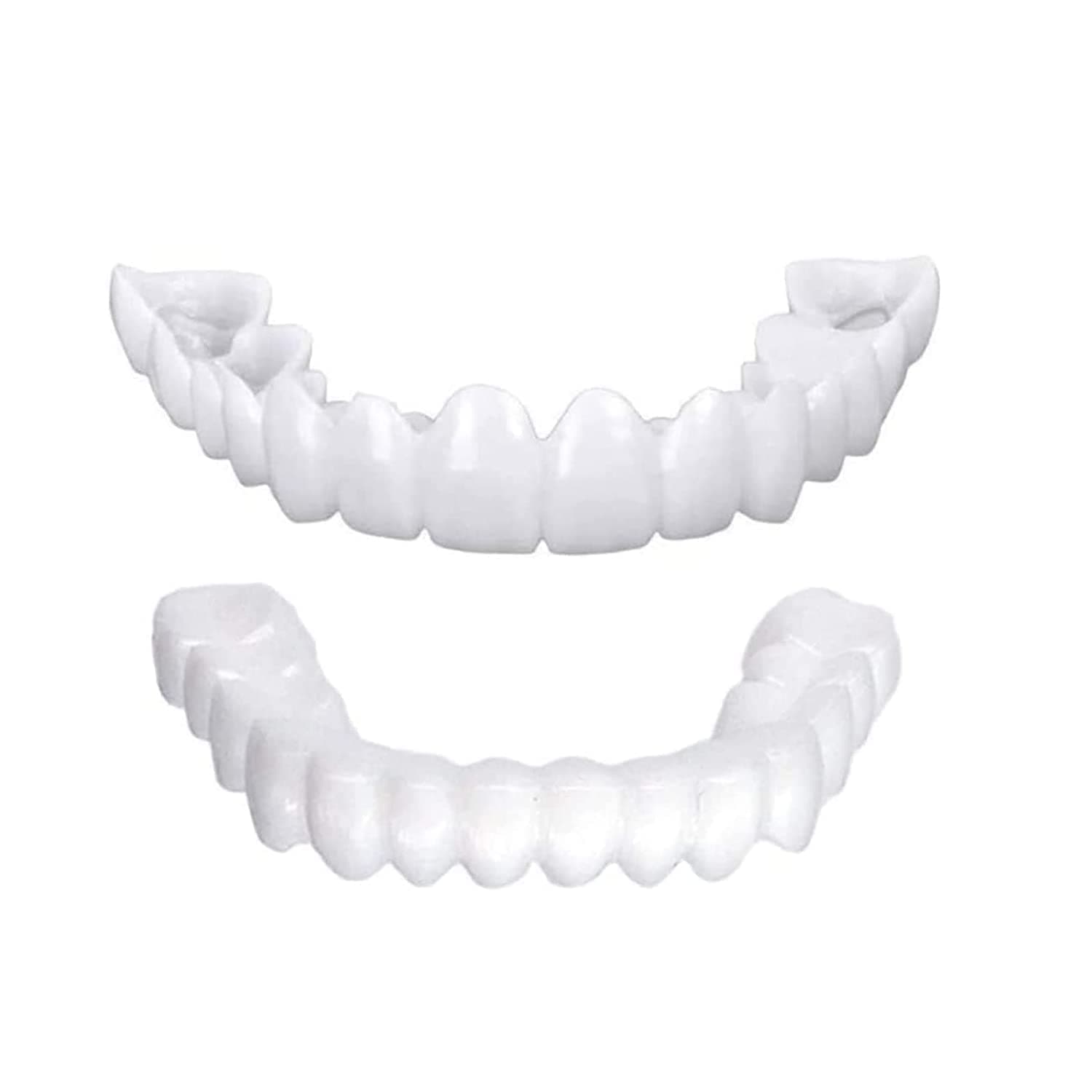 2 Pairs Instant Veneers Dentures, Cosmetic Veneers Teeth,Smile Teeth, Veneers Top and Bottom Snap On Dentures Clip In Veneers Teeth, Fix Your Smile At Home In Minutes! for Men Women with Bad Teeth