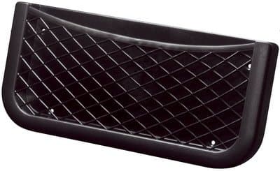 Quality Storage net pocket Hard Black Plastic with Rubber Netting (260mm X 120mm X 30mm)