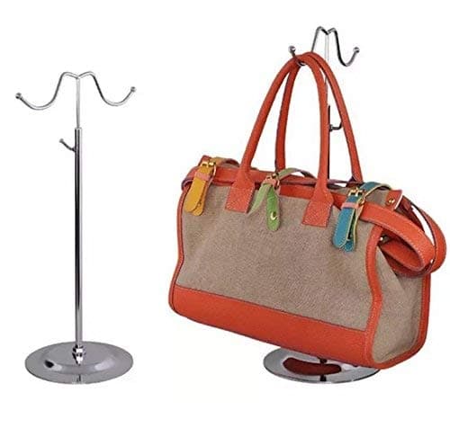 Metal Handbag Rack Women Bag Display Stand Double Hook Adjustable Stainless Steel Holder (Bigger Hook)