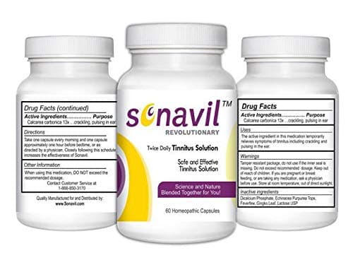Sonavil Tinnitus 60 Homeopathic Capsules 3 Bottle All Natural Over-The-Counter Formulation