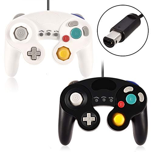 VOYEE Gamecube Controller - 2 Pack Classic Wired Controllers Gamepad for Nintendo Wii Gamecube (Black & White)