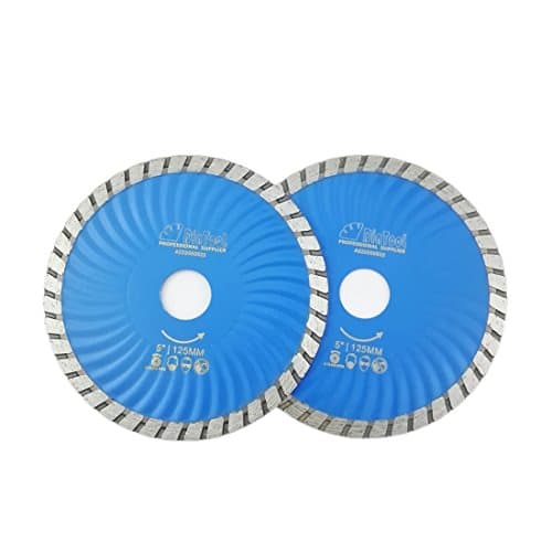 SHDIATOOLDiamond Waved Turbo Blade Dia 5 Inch Pack of 2 Cutting Concrete Brick Tile Granite Marble Masonry