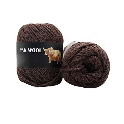 100gram Worsted Middle Thick Thread Blended Soft Dark Brown Wool Yarn Yak Cashmere Yarn for Hand Knitting Crochet Sweater Hat Scarf Socks