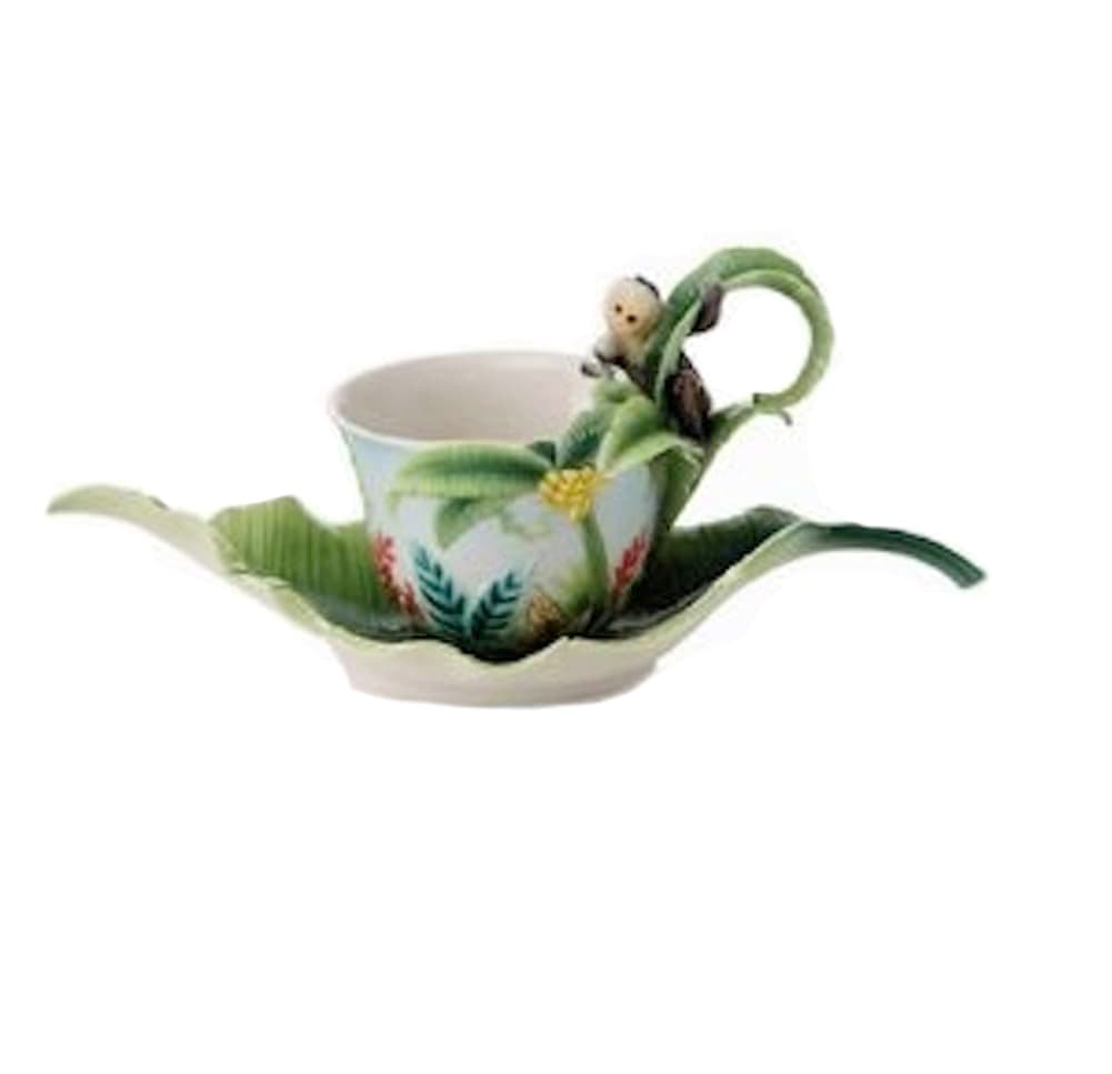 Franz Porcelain Jungle Fun Monkey Cup Saucer Spoon 02002