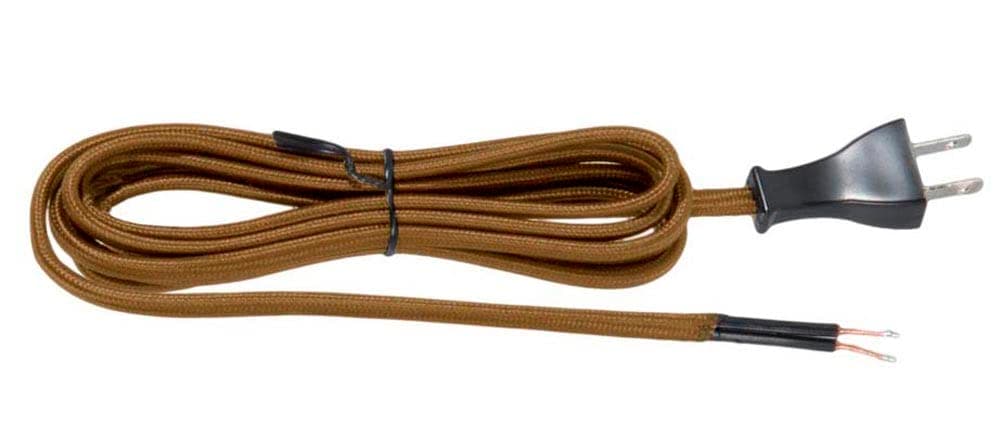 B&P Lamp® Light Brown Rayon Covered Parallel Cord Set, 12 Feet Long