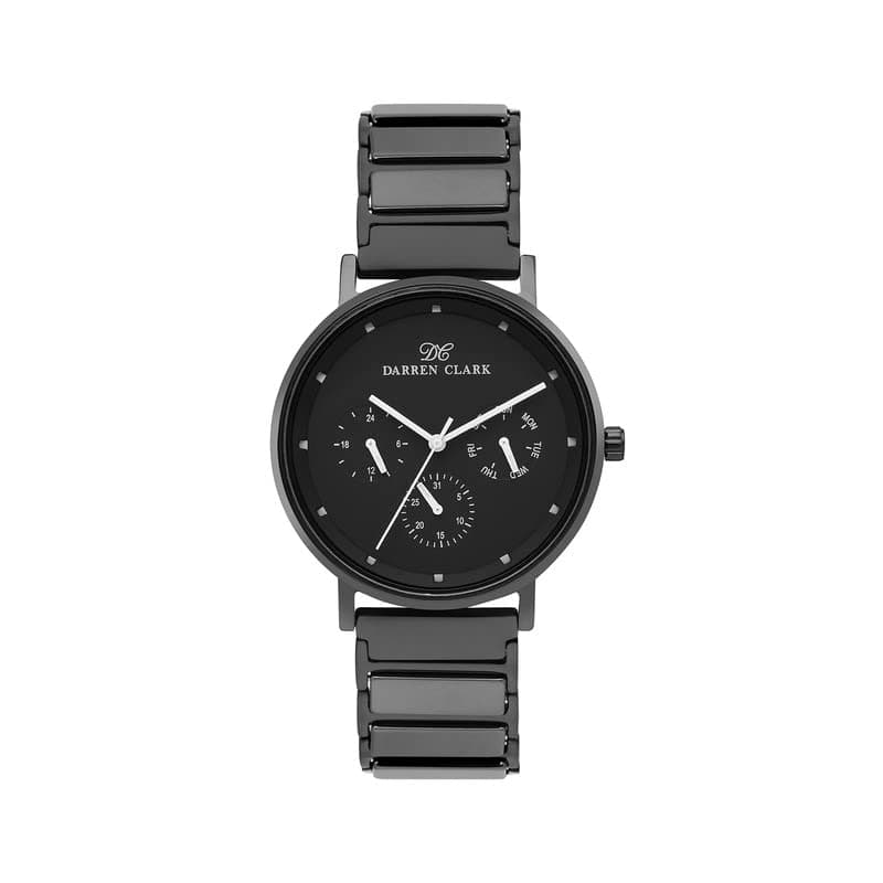 Black Dial Analog Japness Quartz Ceramic Straps Classic Watch for Men 1006F-C0404