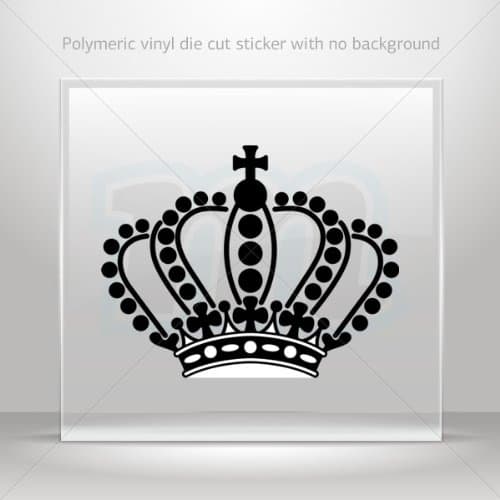 Decals Sticker Crown Design car helmet window Boat jet-ski Garage door 6 X 4.7 Inches Black 0602 W8XR4