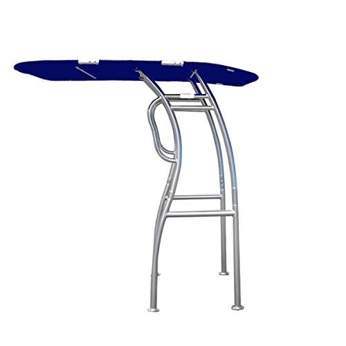 Dolphin Pro S2 T-TOP ✮ Folding Center Console Fishing Boat Tower Bimini Canopy, Marine Anodized Aluminum, Collapsible TTOP, Centre Fold Down Shade Roof (Anodized - Navy Blue)