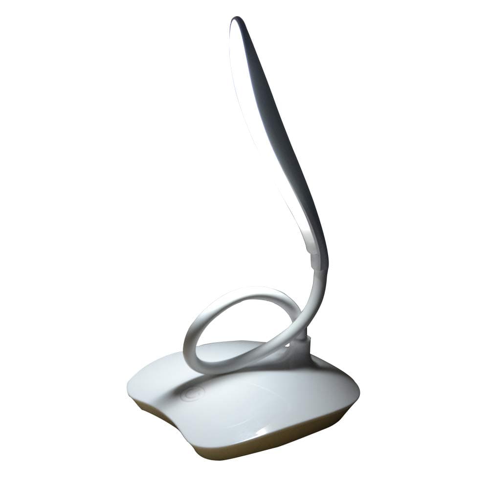 Azacus Plastic Desk Lamp, White, Pack of 1 Desk lamp , 1 USB recharge cord