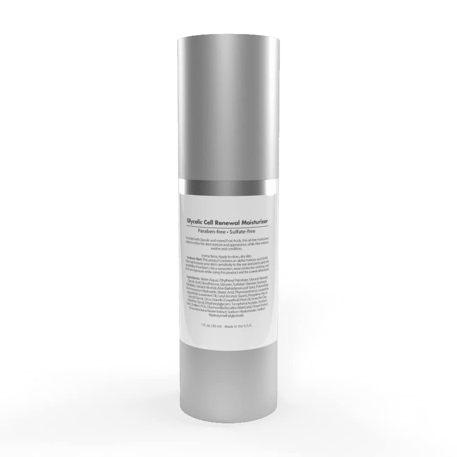 Glycolic Cell Renewal Moisturizer, oil free face moisturizer with fuit acids and glycolic acid, Pree Cosmetics and Skincare