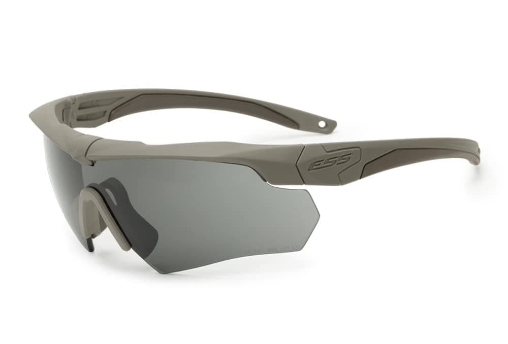 ESS Sunglasses Crossbow One Anti Fog Eyeshield Terrain Tan with Smoke Gray Lens, Terrain Tan, Universal