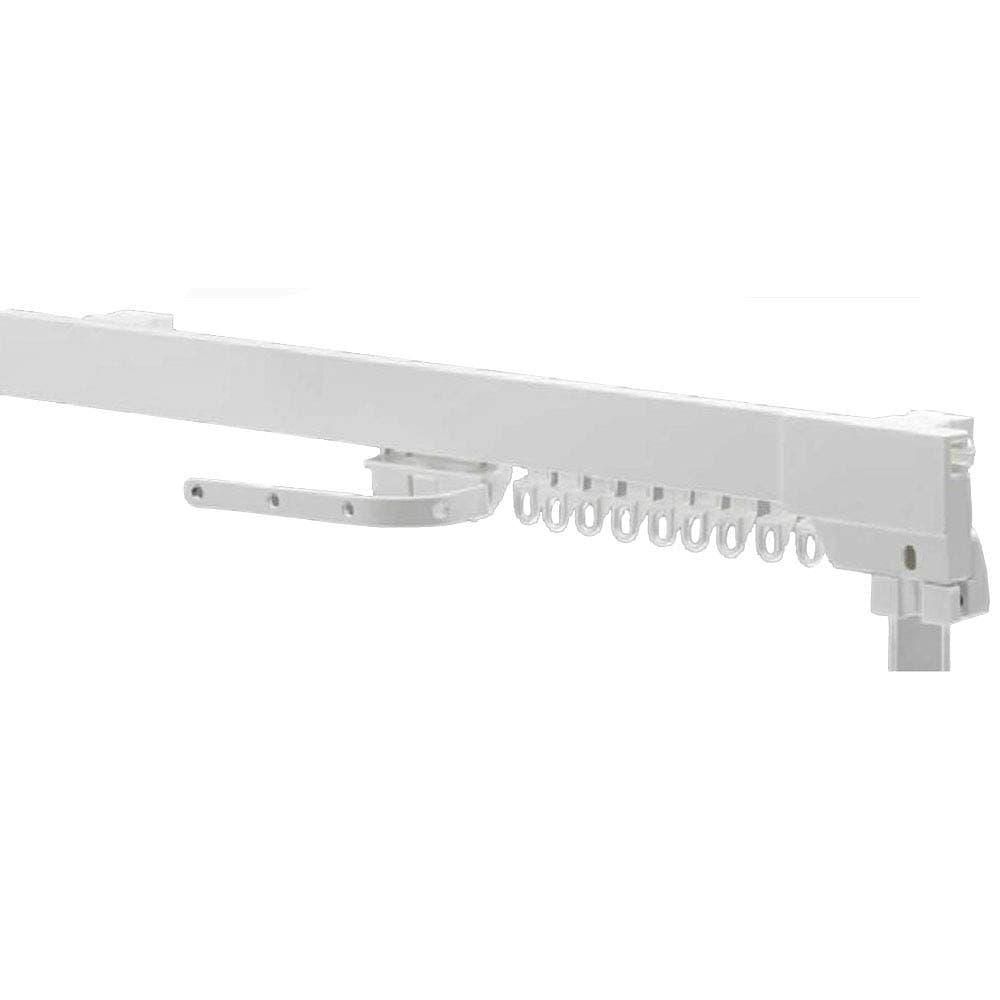 Harrison Drape Extra Corded Plastic Curtain Track/Valance Rail Set, White, 175cm