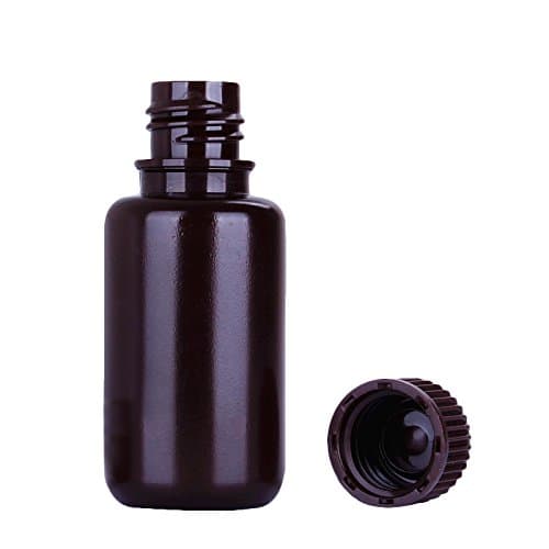 10 Pack KOKEE Brown Round Narrow Mouth Bottles 50ML 1.8OZ ， HDPE Chemicals Storage Reagent Bottle