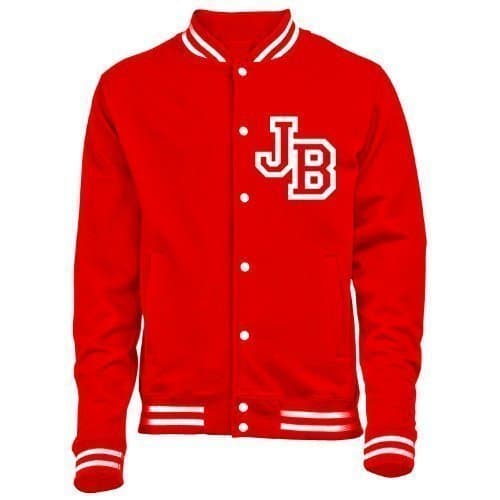 Step Personalised College Jacket (XS - RED JH41) New Premium TOP with Front Initial Print Unisex American Style Letterman Varsity Baseball Custom Mens Womens Ladies Gift Present Quality AWD Soulstar