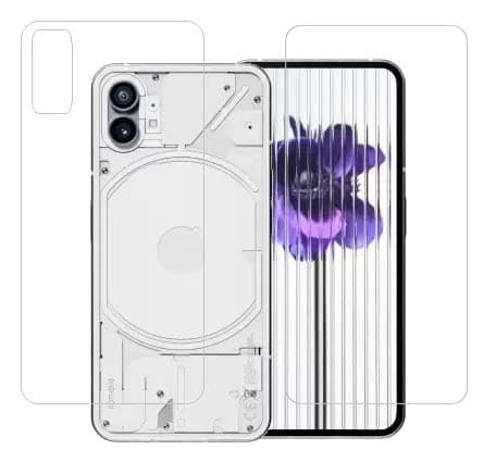 Oleophobic Coating edge to edge full screen coverage Tempered glass (Transparent) and Back screenguard for Nothing Phone 1