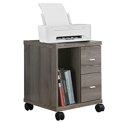 Eurway Harley Modern Mobile Storage Cabinet | 17.75" Wide 17.75" Deep 23" High Gray Washed Laminate