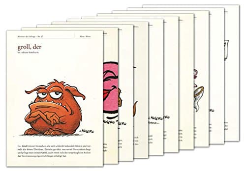 Set of 10 postcards A6 + + + Mix Set No 1 of modern times + + + 10 Funny Monster of Everyday Life + + + Moser, Christian