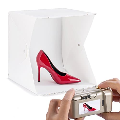 Photo Light Box for Jewellery and Small Items (Size 9 x 9 x9.5/22 x 22 x24cm) with Two Backdrops Included by Cofunia Brand