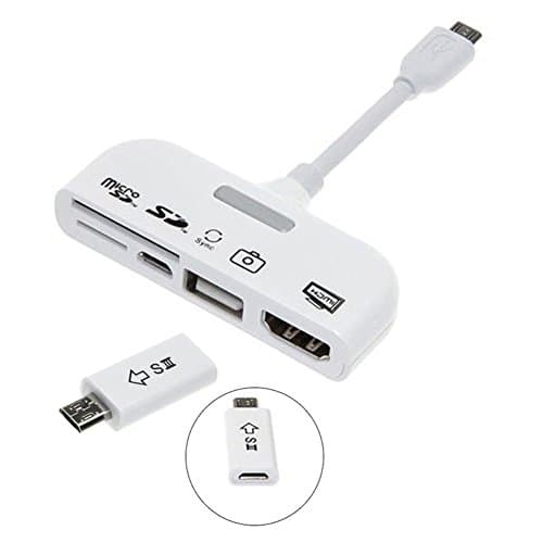 Hestio 5in1 Micro USB MHL to HDMI HDTV Adapter USB OTG SD Card Reader Connection Kit