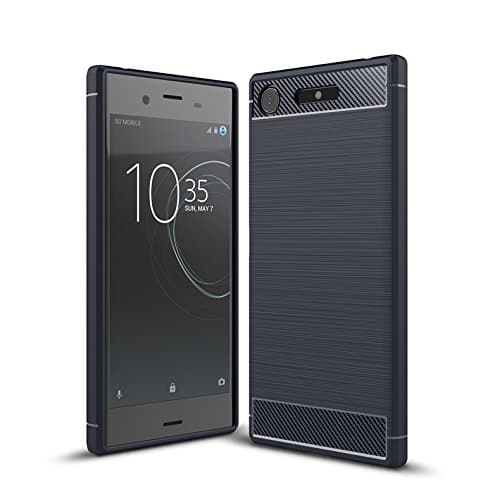 Case Compatible with Sony Xperia XZ1 Case, Carbon Fiber Shock Absorption Slim case Compatible with Sony Xperia XZ1 (2017) (Blue)