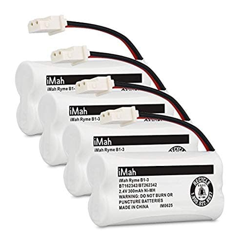 BT162342/BT262342 2.4V 300mAh Ni-MH Cordless Phone Batteries Compatible with VTech CS6719 CS6114 CS6409 CS6419 CS6429 at&T CL80112 EL52300 EL52400 Handset Telephone, Pack of 4